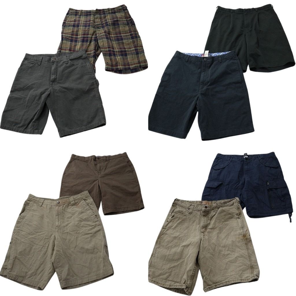 古着卸 まとめ売り ブランド ショートパンツ 8枚セット ( メンズ 34 ) コロンビア ナイキ チャップス LEE トミー 中古 古着 NF1288