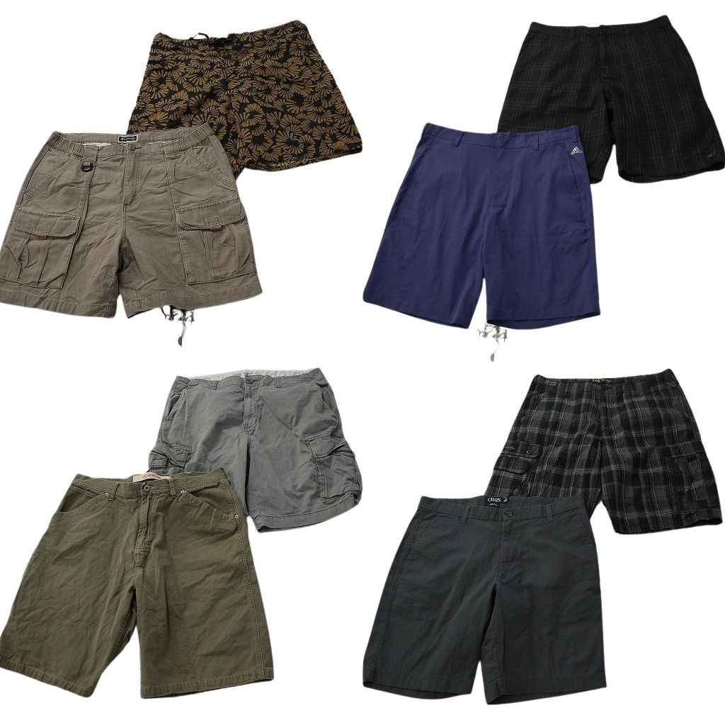 古着卸 まとめ売り ブランド ショートパンツ 8枚セット ( メンズ 36 ) パタゴニア LEE アディダス チャップス コロンビア 中古 古着 NF1291