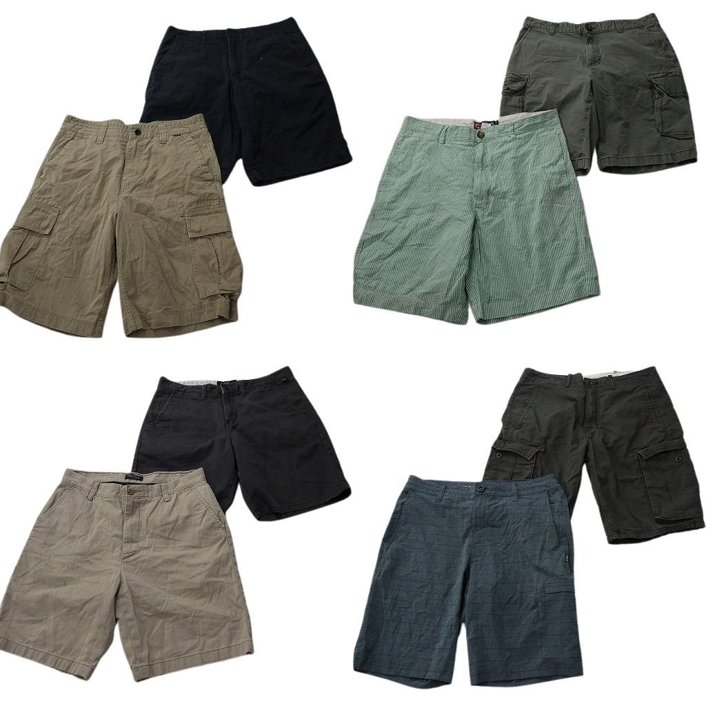 古着卸 まとめ売り ブランド ショートパンツ 8枚セット ( メンズ 32 ) ノーティカ リーバイス チャップス ヴァンズ 中古 古着 NF1295