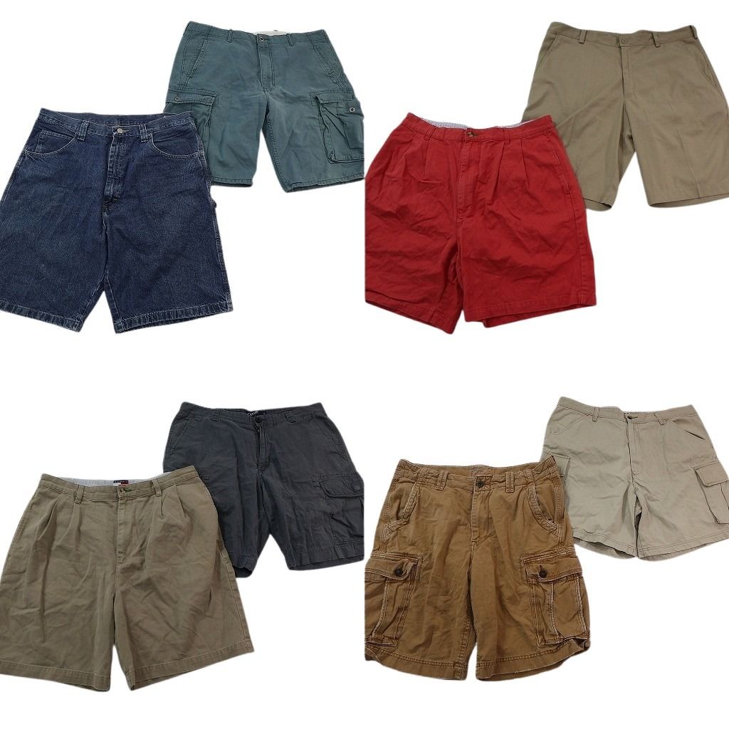 古着卸 まとめ売り ブランド ショートパンツ 8枚セット ( メンズ 36 ) トミー フラッグタグ チャップス ラングラー リーバイス 中古 NF1307