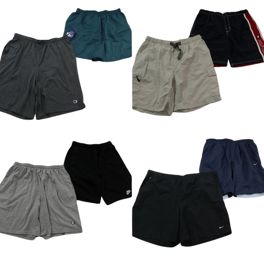 古着卸 まとめ売り ブランド ショートパンツ 8枚セット ( メンズ XL ) コロンビア リーボック ナイキ チャンピオン 中古 古着 NF1317