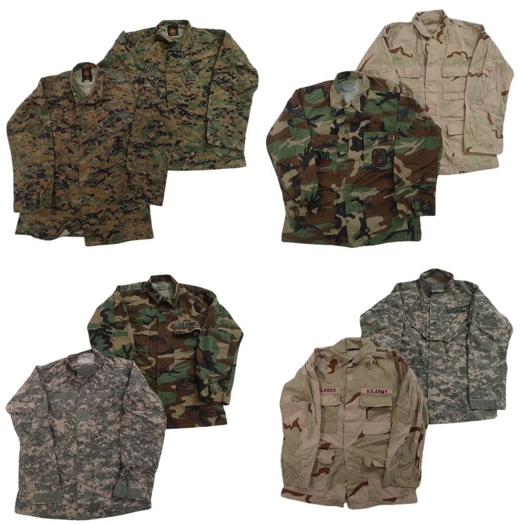 古着卸 まとめ売り ミリタリー フィールドジャケット 8枚セット ( メンズ M ) ARMY MARINES デジカモ デザートカモ 中古 古着 NF1323