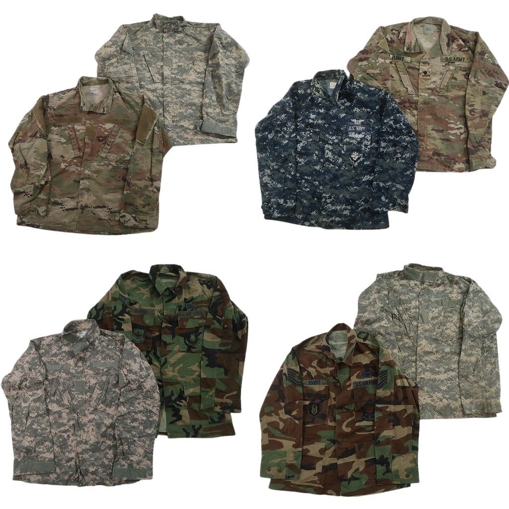 古着卸 まとめ売り ミリタリー フィールドジャケット 8枚セット ( メンズ M ) AIRFORCE デジカモ ARMY ブルー 中古 古着 NF1325