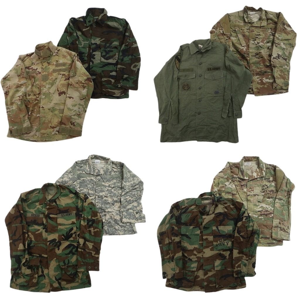 古着卸 まとめ売り ミリタリー フィールドジャケット 8枚セット ( メンズ S ) ARMY マルチカム オリーブ デジカモ 中古 古着 NF1327
