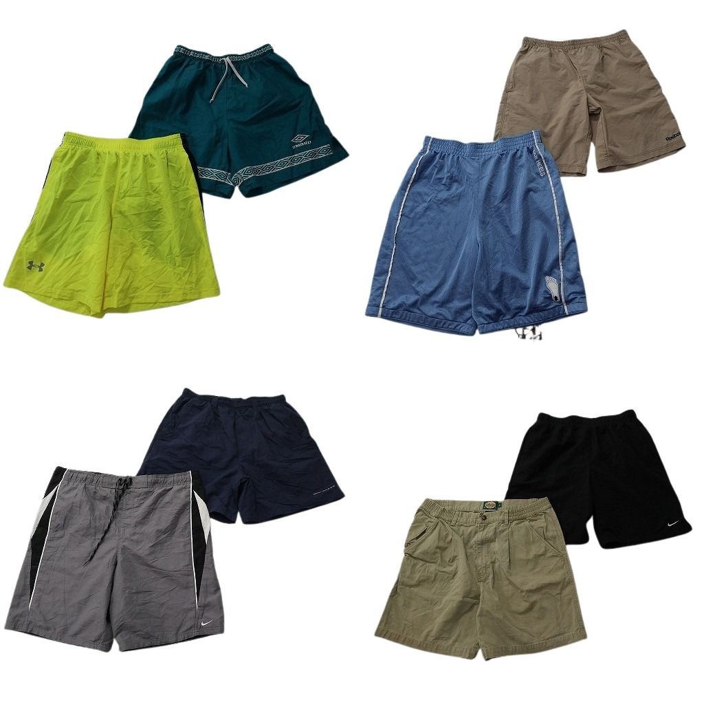 古着卸 まとめ売り ブランド ショートパンツ 8枚セット ( メンズ M ) コロンビア アンブロ カベラス ナイキ ジョーダン 中古 古着 NF1362