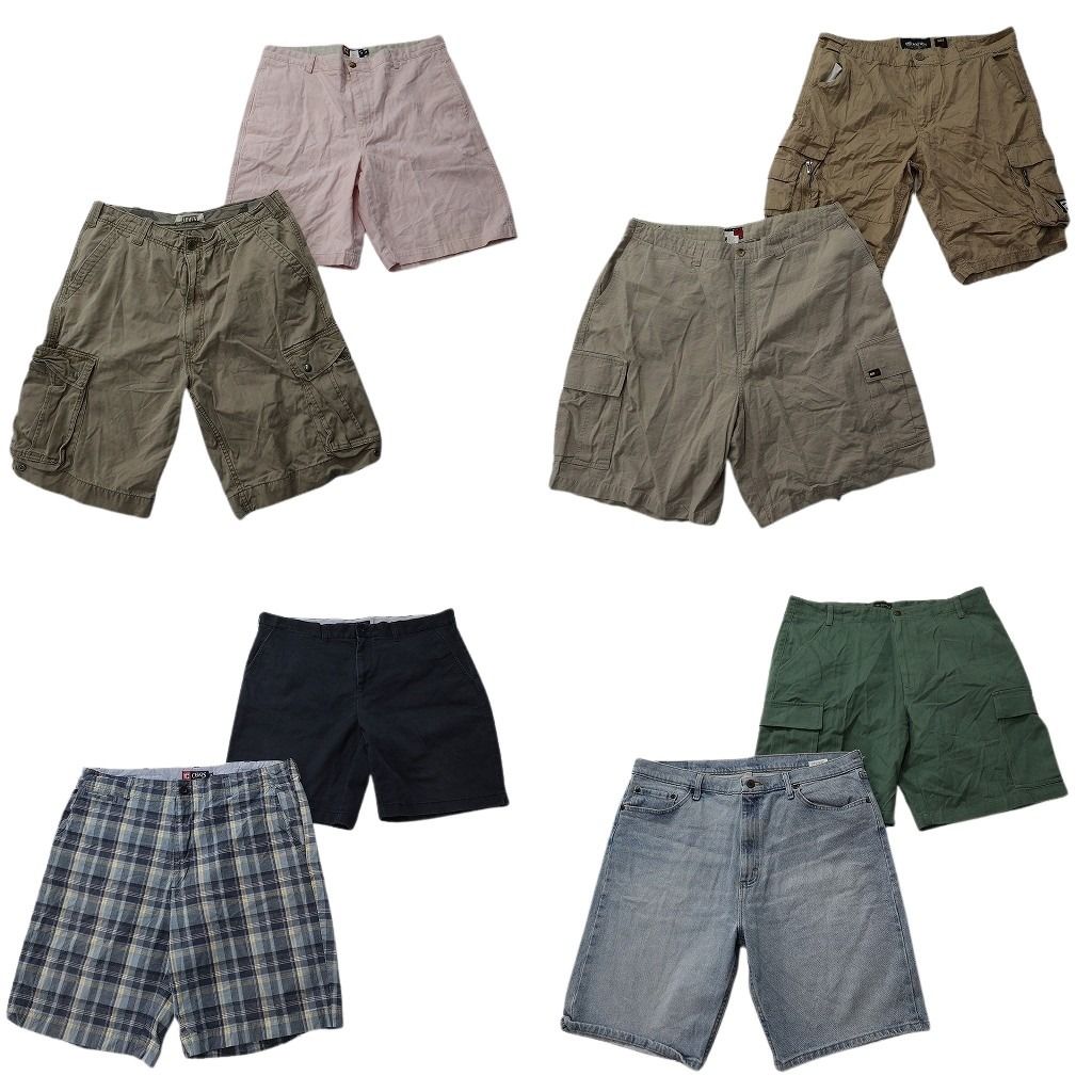 古着卸 まとめ売り ブランド ショートパンツ 8枚セット ( メンズ 38 ) ドッカーズ エコーアンリミテッド トミー フラッグタグ 中古 NF1374