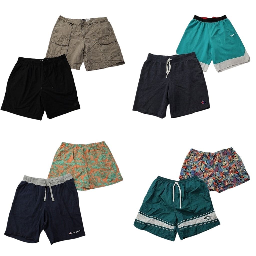 古着卸 まとめ売り ブランド ショートパンツ 8枚セット ( メンズ XL ) コロンビア アンブロ チャンピオン パタゴニア 中古 古着 NF1378