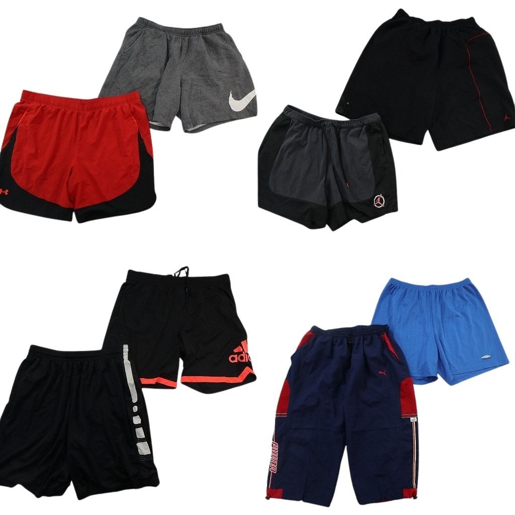 古着卸 まとめ売り ブランド ショートパンツ 8枚セット ( メンズ 3XL ) ジョーダン ナイキ アンブロ アンダーアーマー 中古 古着 NF1384