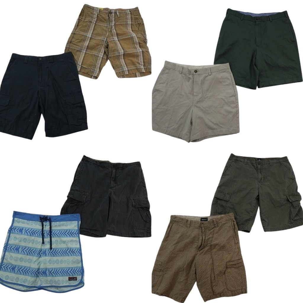 古着卸 まとめ売り ブランド ショートパンツ 8枚セット ( メンズ 35 ) GAP ブルックスブラザーズ エルエルビーン 中古 古着 NF1394