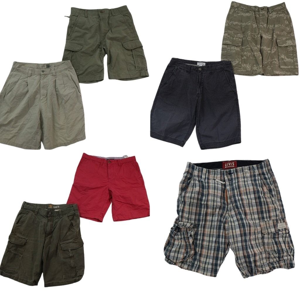 古着卸 まとめ売り ブランド ショートパンツ 7枚セット ( メンズ 31 ) カルバンクライン カーハート リーバイス アディダス 中古 NF1397