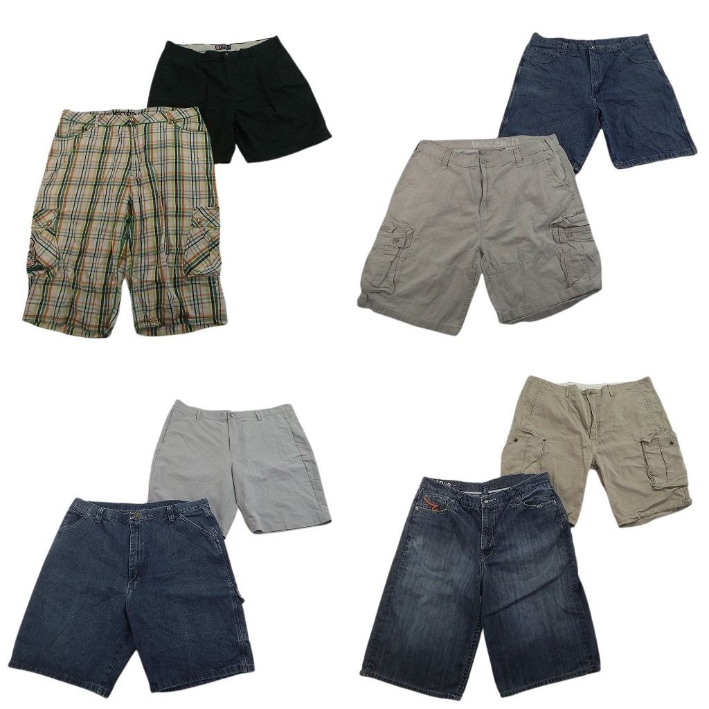 古着卸 まとめ売り ブランド ショートパンツ 8枚セット ( メンズ 42 ) リーバイス ラングラー アディダス COOGI 中古 古着 NF1402