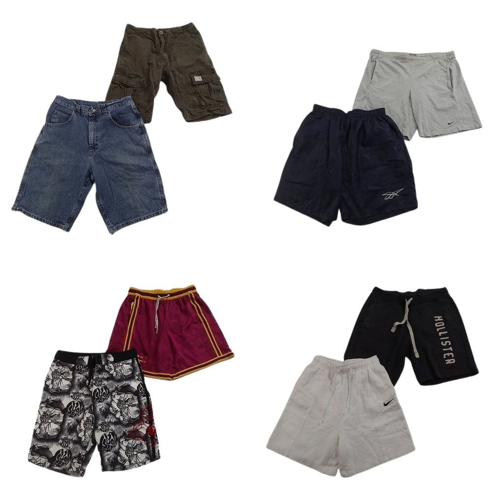 古着卸 まとめ売り ブランド ショートパンツ 8枚セット ( メンズ 29/S/M ) リーバイス リーボック ナイキ ホリスター 中古 古着 NF1406