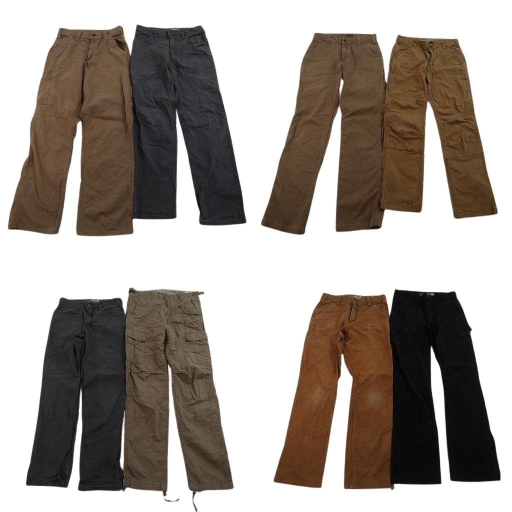 古着卸 まとめ売り カーハート パンツ 8枚セット ( メンズ 30 ) カーゴ ペインター ワーク ベージュ 中古 古着 NF1416