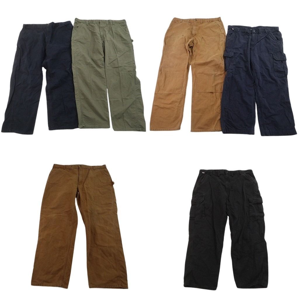 古着卸 まとめ売り カーハート パンツ 6枚セット ( メンズ 44 ) カーゴ ブラック ペインター ダブルニー ワーク 中古 古着 NF1419