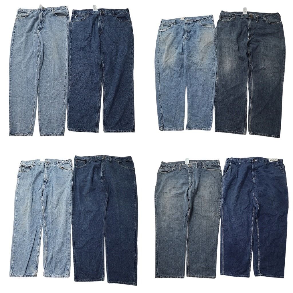 古着卸 まとめ売り カーハート デニムパンツ 8枚セット ( メンズ 44/42 ) フェード グランジ インディゴブルー 中古 古着 NF1430 18,570円