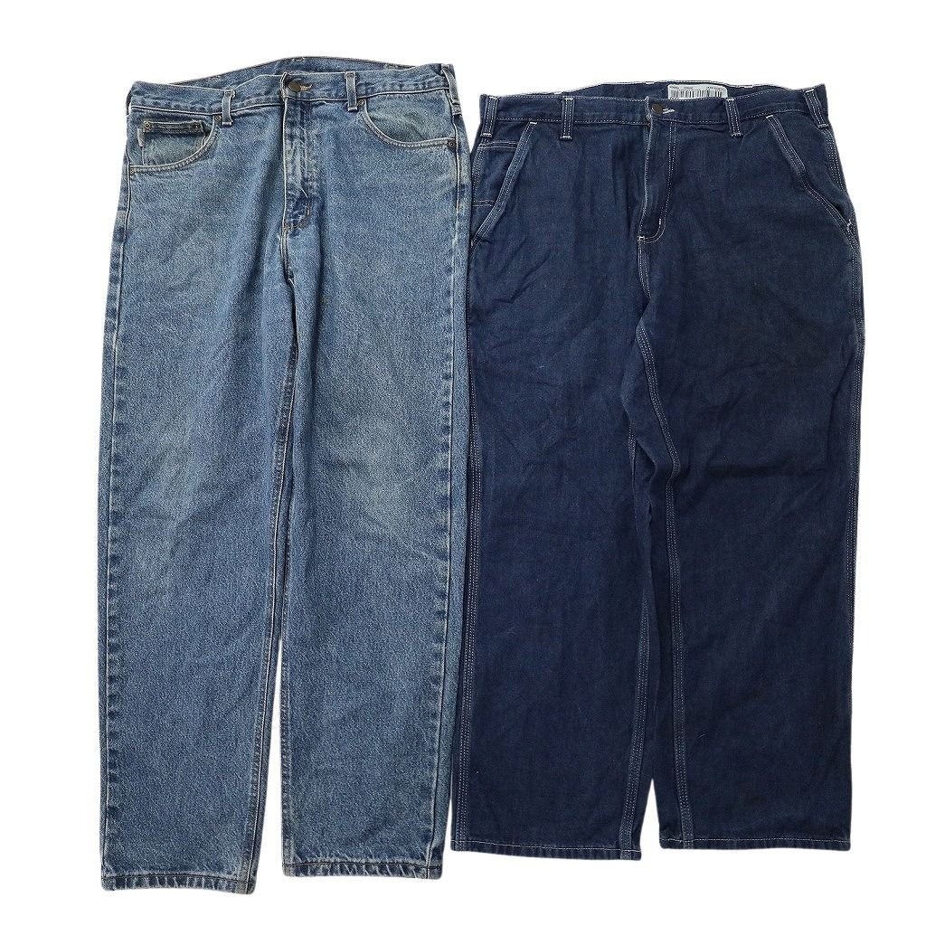 古着卸 まとめ売り カーハート デニムパンツ 8枚セット ( メンズ 36 ) ブラック インディゴブルー ワーク 中古 古着 NF1437 古着卸 まとめ売り カーハート デニムパンツ 8枚セット ( メンズ 36
