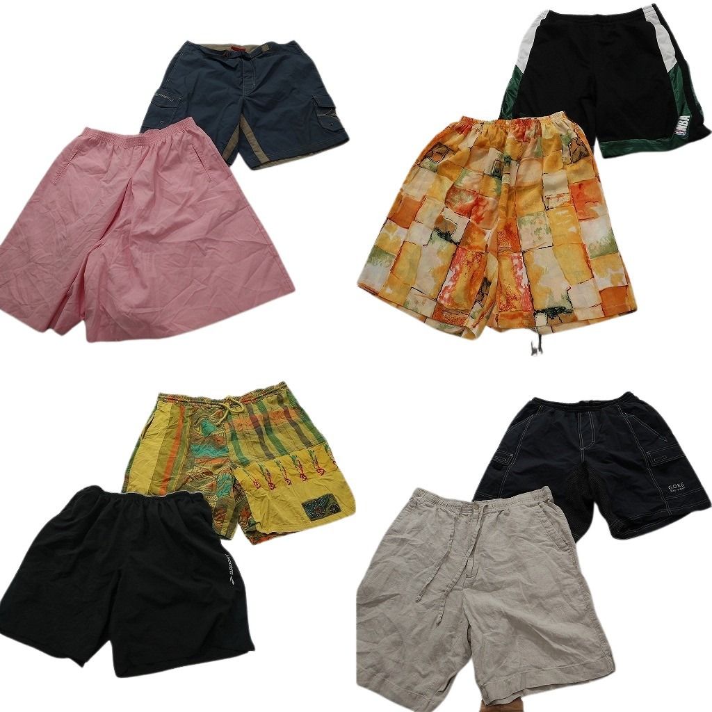 古着卸 まとめ売り ショートパンツ MIX 8枚セット ( メンズ L ) イージーパンツ プロチーム NBA バスパン マルチカラー 中古 古着 NF1442