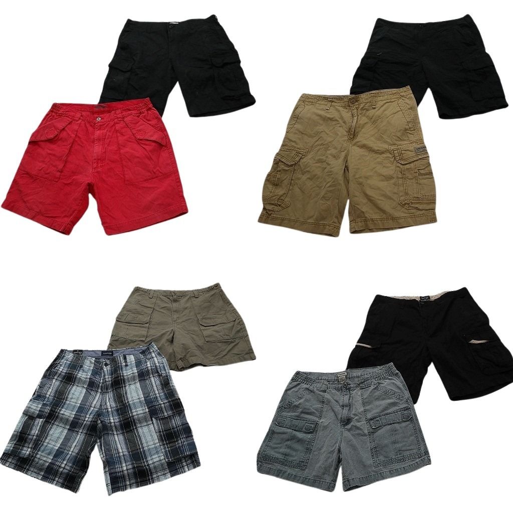 古着卸 まとめ売り ショートパンツ MIX 8枚セット ( メンズ 38 ) チェック カーゴ ブラック レッド ベージュ 中古 古着 NF1443