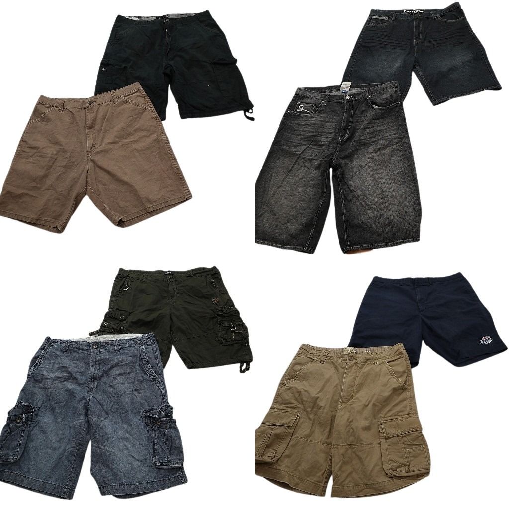 古着卸 まとめ売り ショートパンツ MIX 8枚セット ( メンズ 40 ) カーゴ 企業 ミラーライト デニム ヒゲ 中古 古着 NF1445