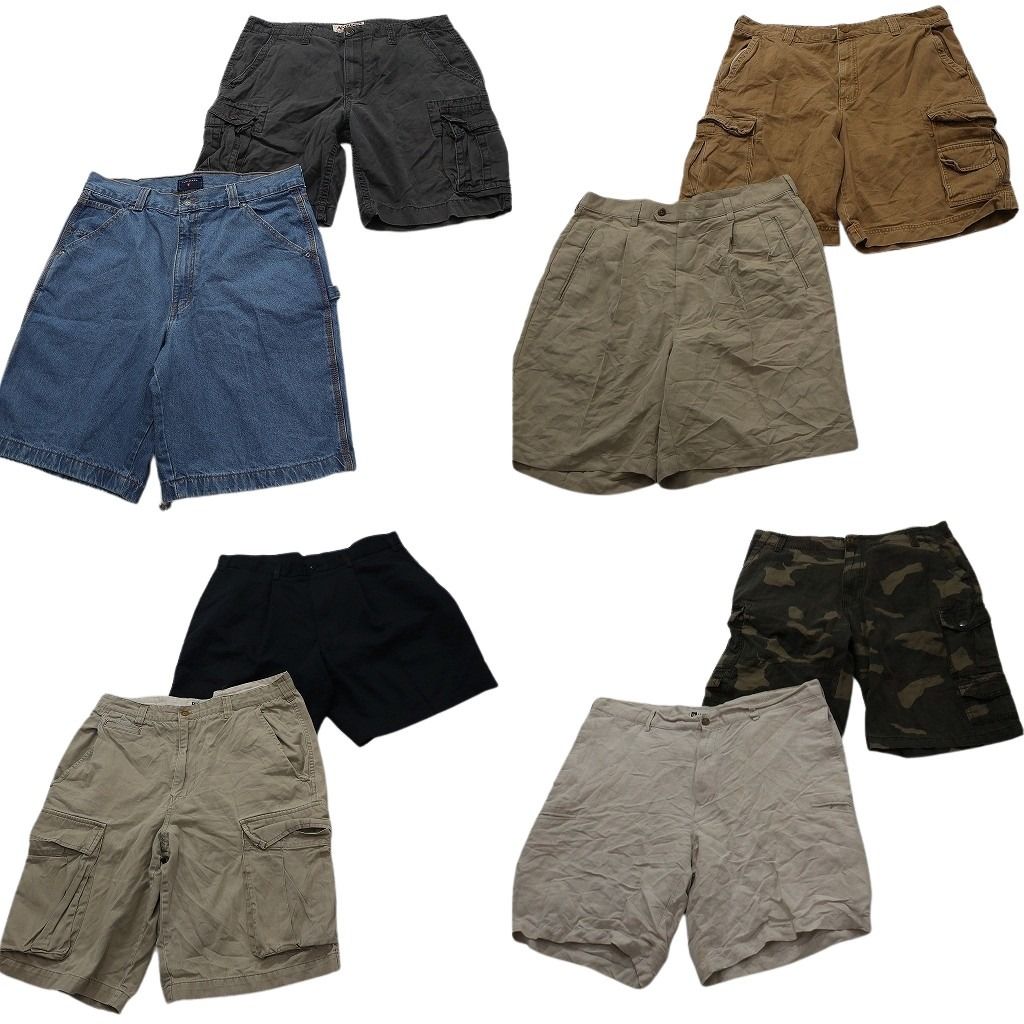 古着卸 まとめ売り ショートパンツ MIX 8枚セット ( メンズ 36 ) 迷彩柄 カーゴ タック デニム ワーク 中古 古着 NF1459 7,252円