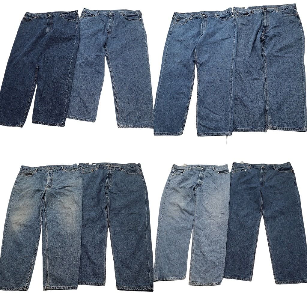 古着卸 まとめ売り リーバイス 550・560 デニムパンツ 8枚セット ( メンズ 44 ) ワイド リラックス ジッパーフライ 中古 古着 NF1462