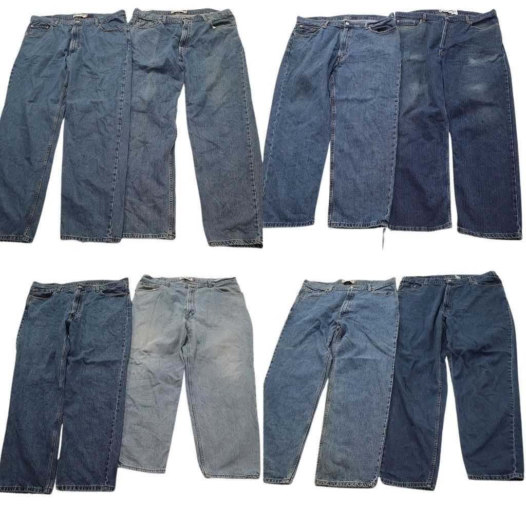 古着卸 まとめ売り リーバイス 550・560 デニムパンツ 8枚セット ( メンズ 42 ) ワイド リラックス ジッパーフライ 中古 古着 NF1463