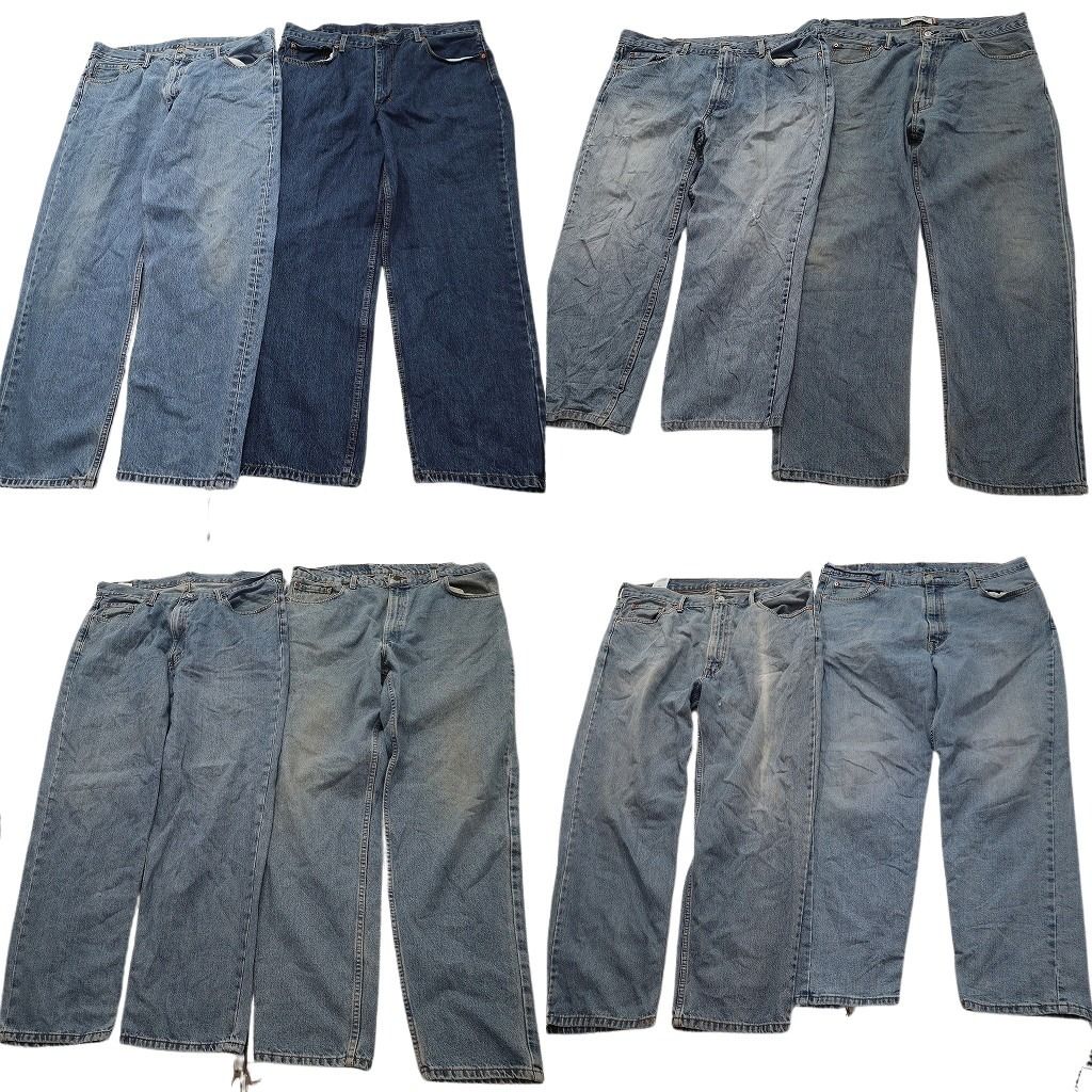 古着卸 まとめ売り リーバイス 550・560 デニムパンツ 8枚セット ( メンズ 40 ) ワイド リラックス ジッパーフライ 中古 古着 NF1465