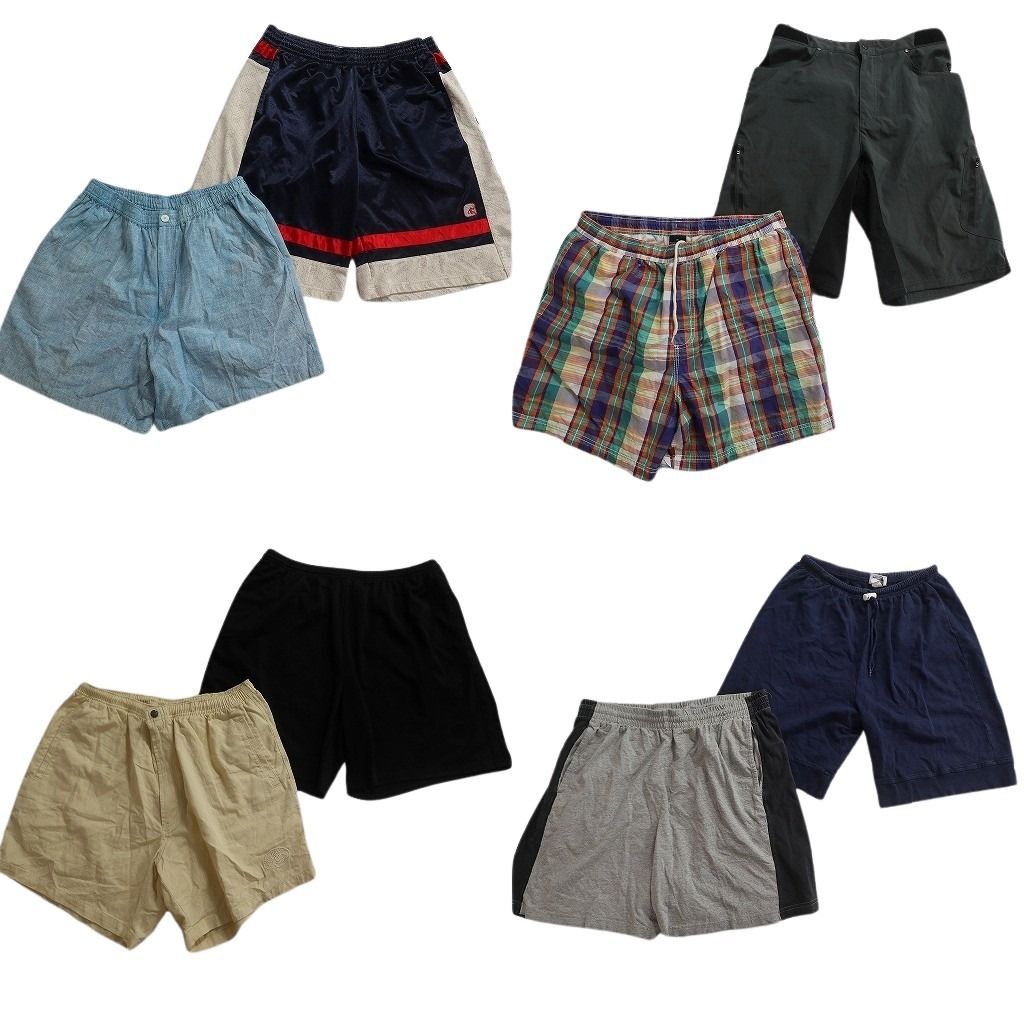 古着卸 まとめ売り ショートパンツMIX 8枚セット ( メンズ L/XL ) ネイビー チェック ブラック 中古 古着 NF1487