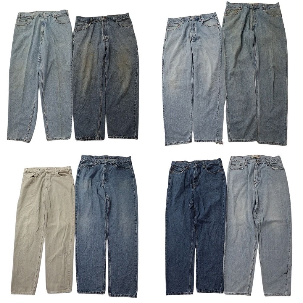 古着卸 まとめ売り リーバイス 550・560 デニムパンツ 8枚セット ( メンズ 36 ) ワイド リラックス ジッパーフライ 中古 古着 NF1525