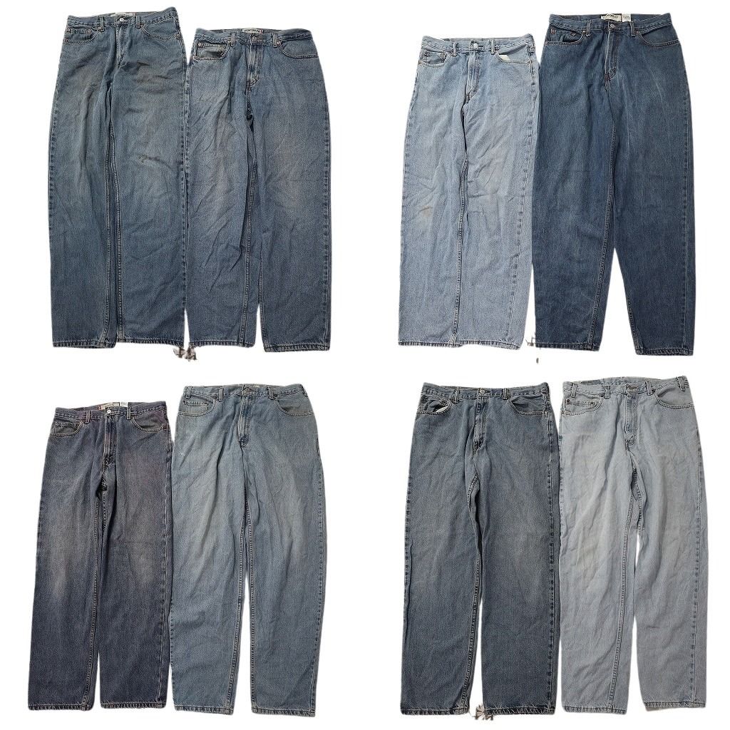 古着卸 まとめ売り リーバイス 550・560 デニムパンツ 8枚セット ( メンズ 34/35/36 ) ワイド リラックス ジッパーフライ 中古 古着 NF1526