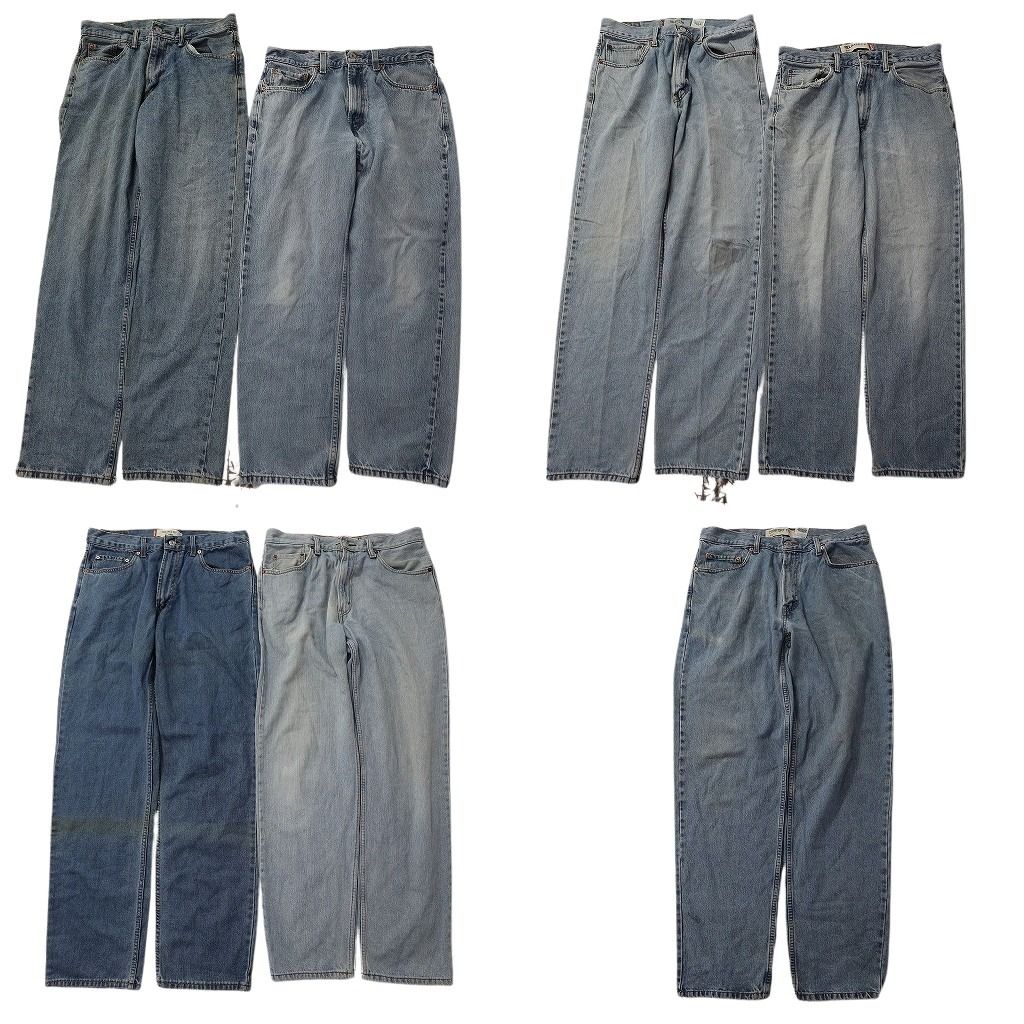 古着卸 まとめ売り リーバイス 550・560 デニムパンツ 7枚セット ( メンズ 33/34 ) ワイド リラックス ジッパーフライ 中古 古着 NF1528