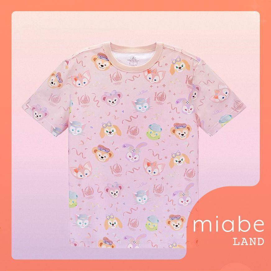 Group B|10~15営業日国内倉庫発送|miabe LAND|上海ディズニー|限定|10周年記念|ダッフィーフレンズ|ダッフィー・シェリーメイ・ステラルー・クッキーアン・ジェラトーニ・オルメル・リーナベル|綿100% Tシャツ