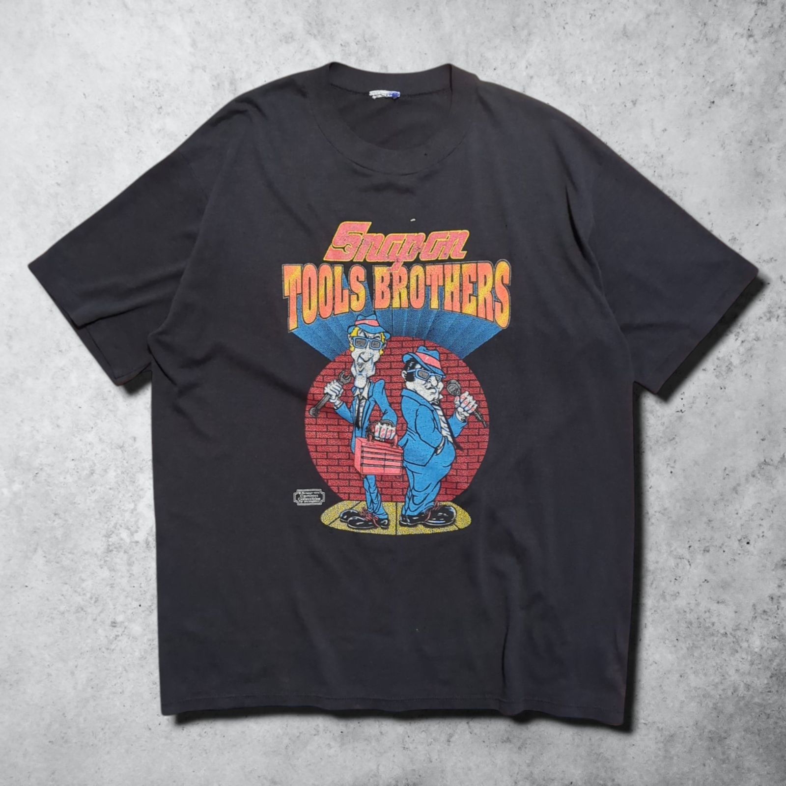 スナップオン ブルースブラザーズ snap on 80s 90s USA製 Tシャツ TOOLS BROTHERS 企業 Swingster 黒 ブラック 夏物