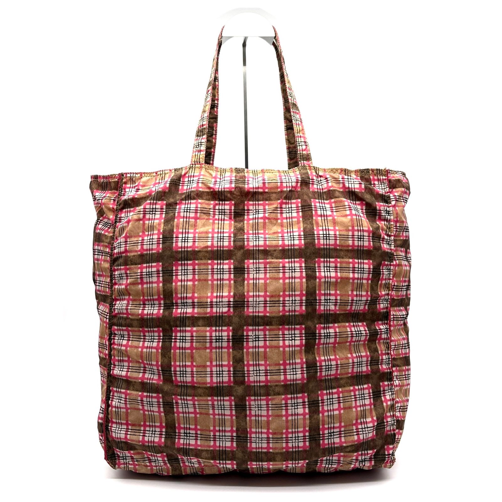 極美品 プラダ PRADA エコバッグ トートバッグ ポーチ付 三角ロゴ 