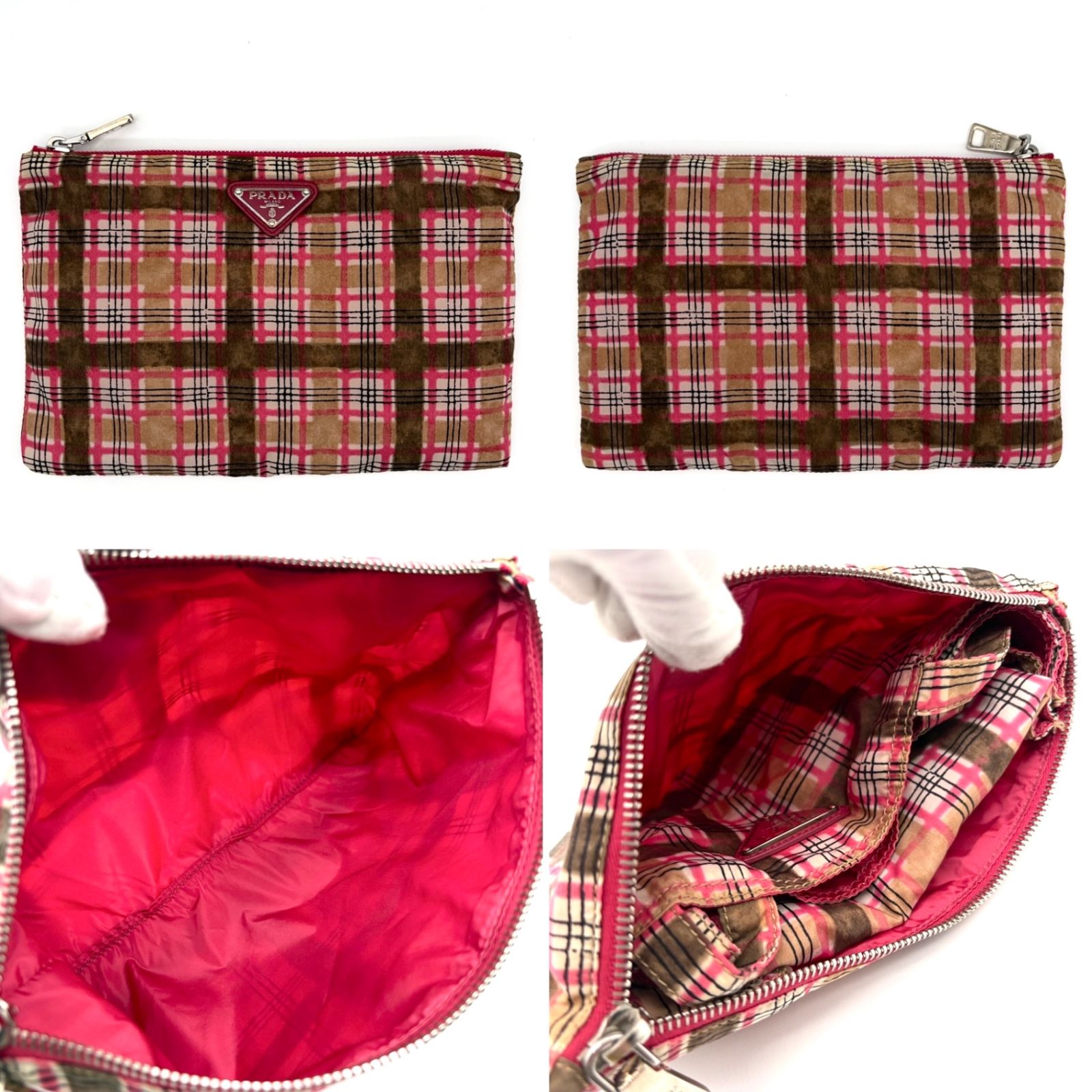 極美品 プラダ PRADA エコバッグ トートバッグ ポーチ付 三角ロゴ