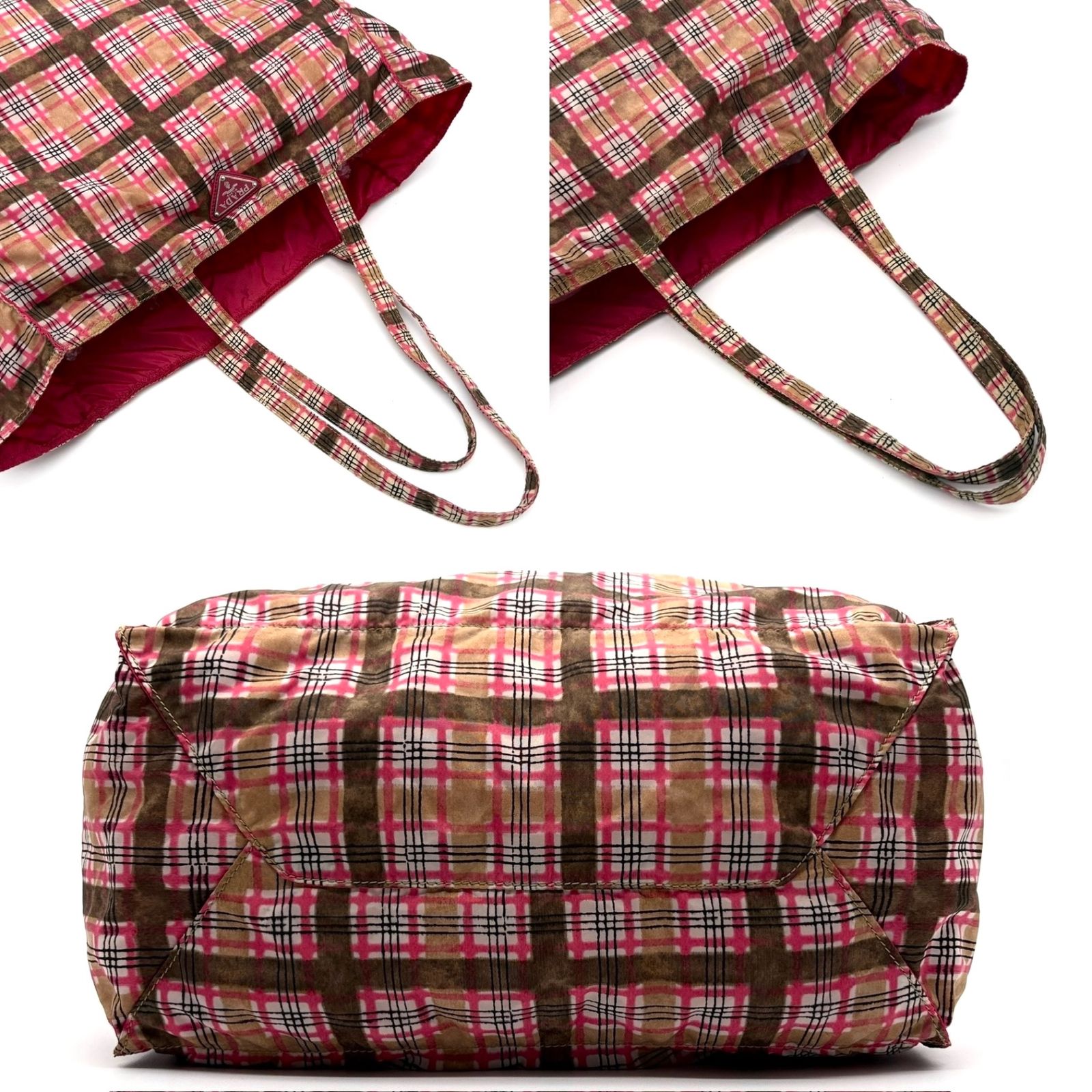 極美品 プラダ PRADA エコバッグ トートバッグ ポーチ付 三角ロゴ
