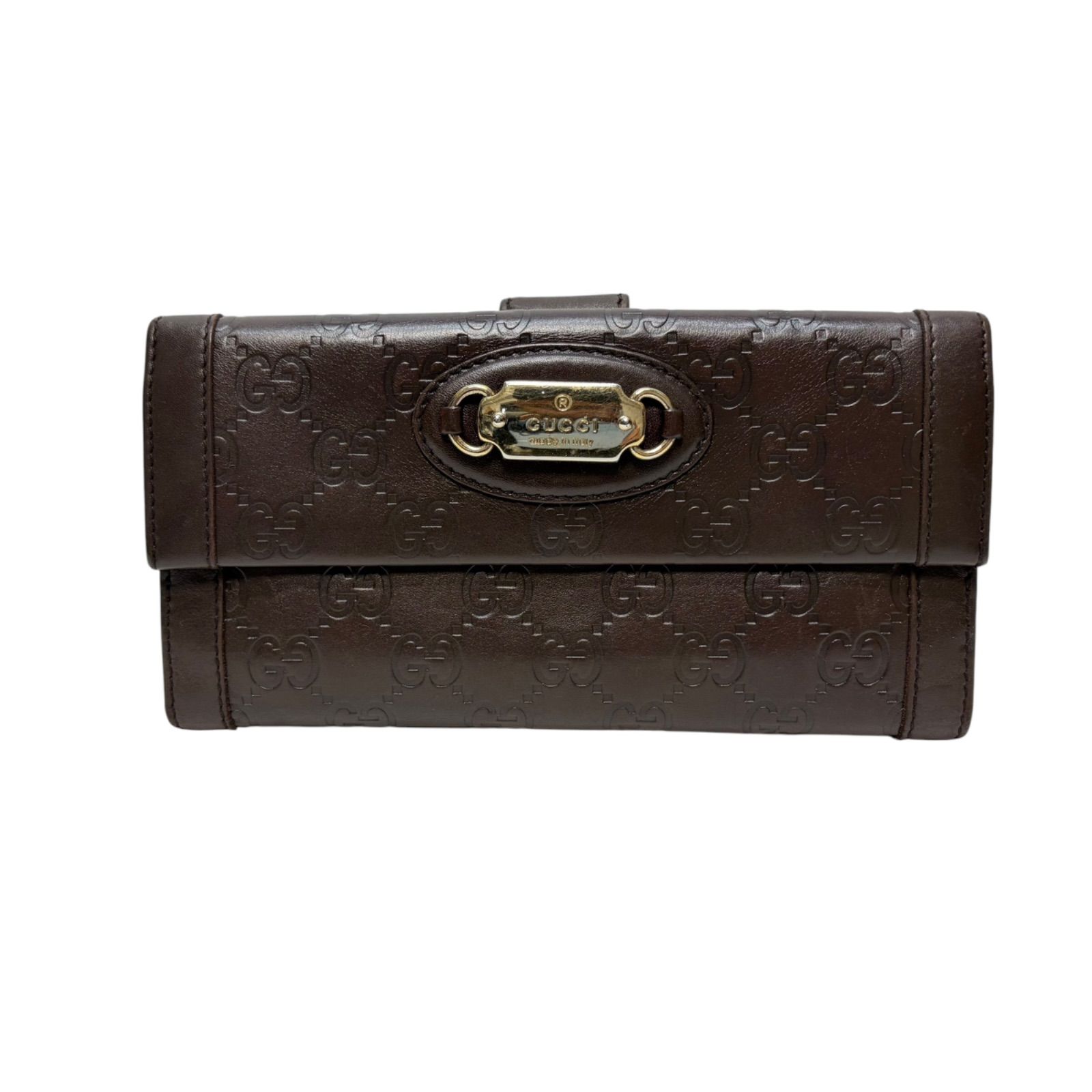 GUCCI ブラウン Wホック 財布 長財布 グッチ 茶色 グッチ GUCCI 長財布 
