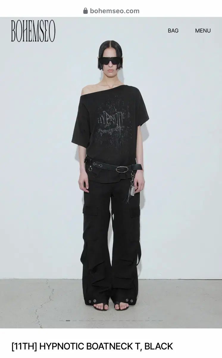 新品 BOHEMSEO ヒップノティック ボートネック Tシャツ HYPNOTIC BOATNECK T