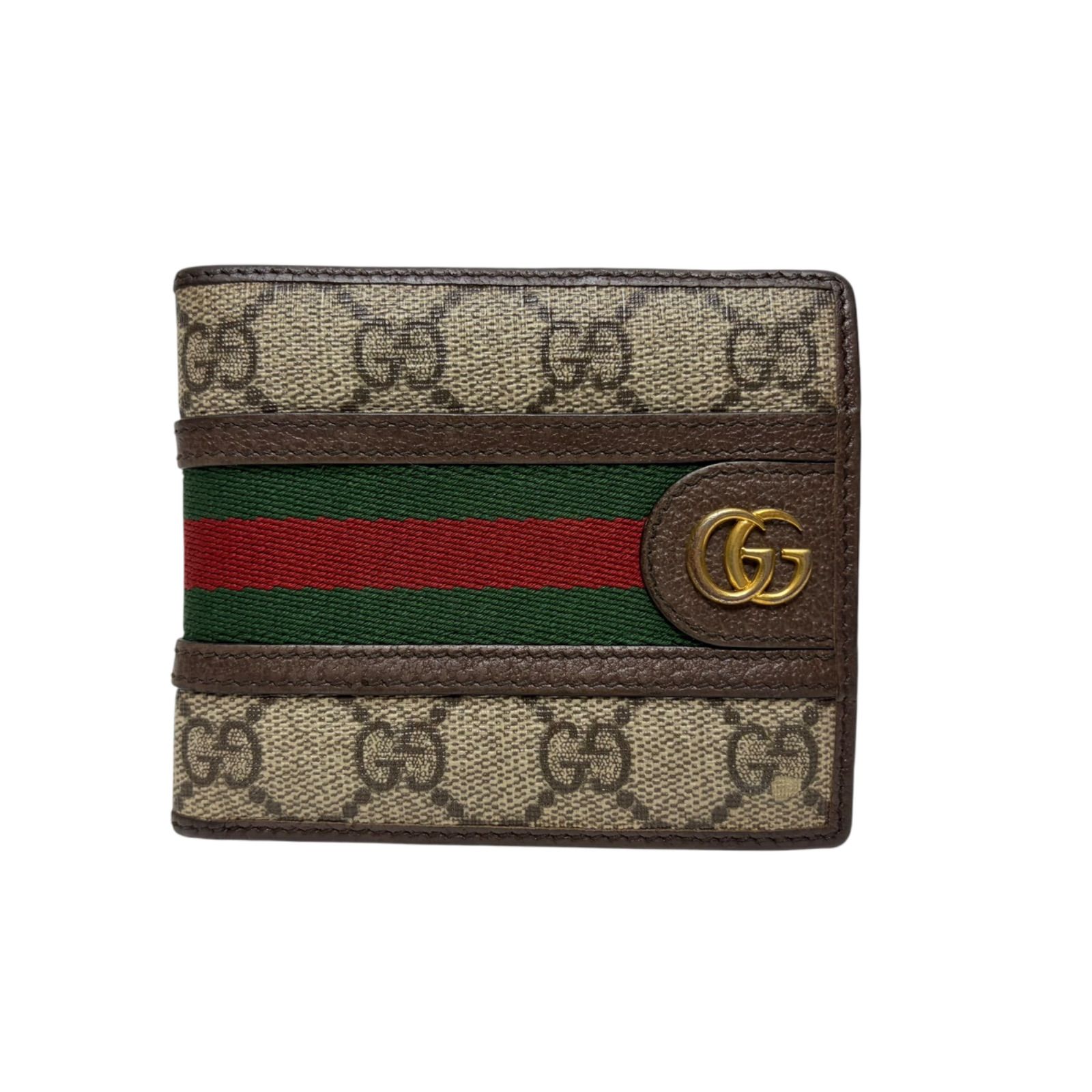 4672 GUCCI グッチ 二つ折り財布 スプリーム GG シェリーライン スプリーム ダークブラウン