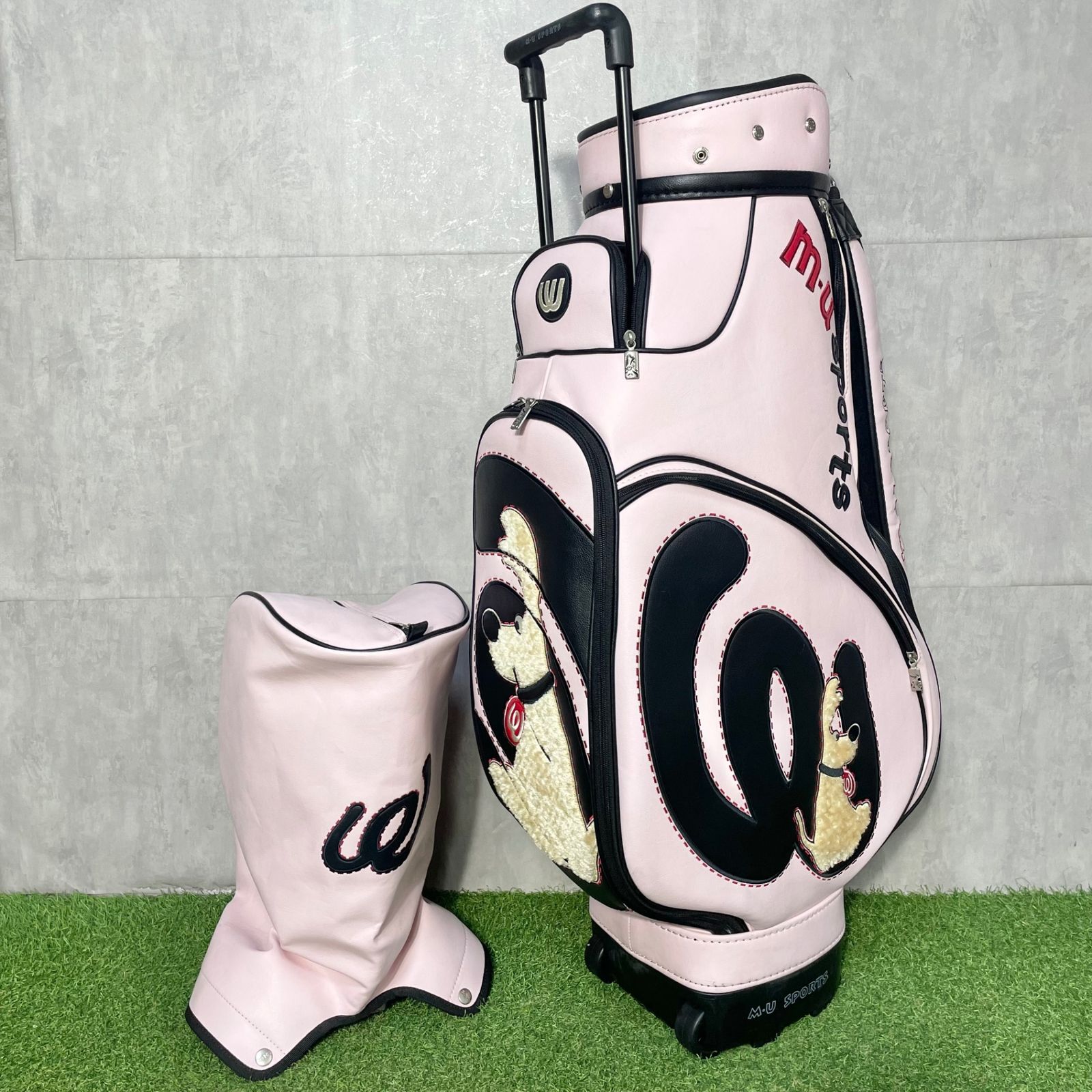 M•U SPORTS エムユースポーツ キャディバッグ ゴルフバッグ ピンク 