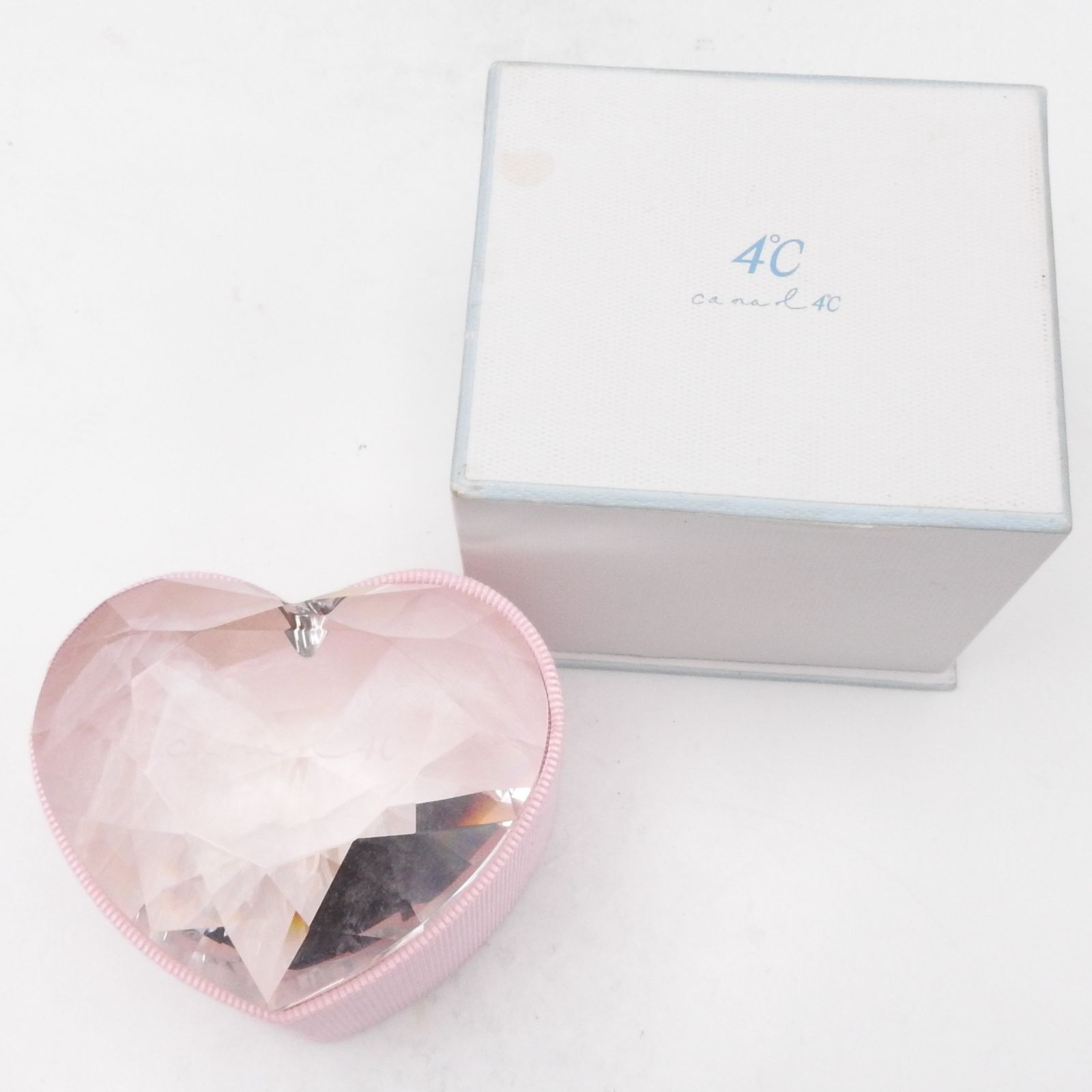 4℃ K10 ピンクゴールド ピアス　箱付き CANAL4℃ カナルヨンドシー K10 ピンクゴールド Aモチーフ/透明石