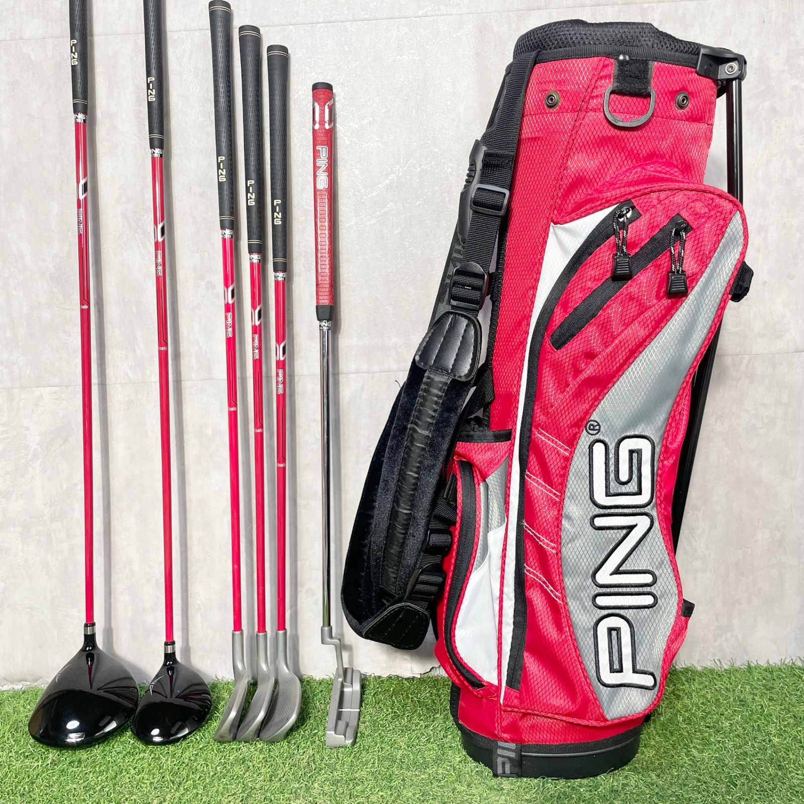 PING Moxie レフティ ジュニアセット 5本 スタンドキャディバッグ 貴重なレフティ】PING MOXIE ピン モクシー ゴルフクラブセット 6本