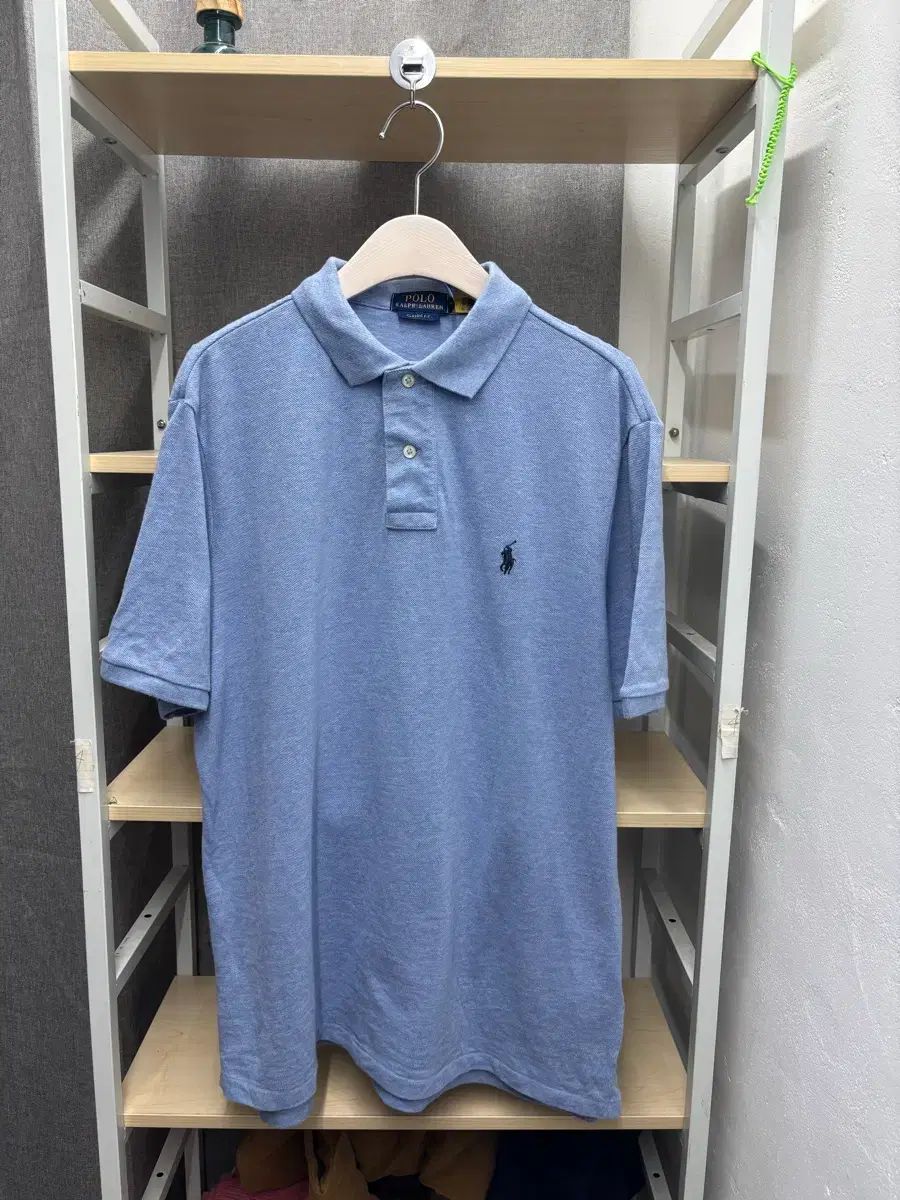 ポロラルフローレン カラーTシャツ ブルー pk 半袖シャツ