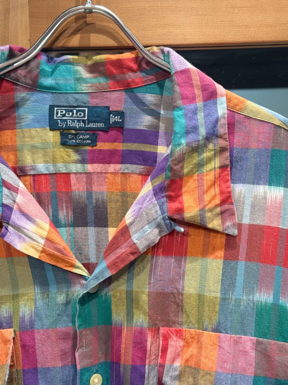 1990's~ Polo by Ralph Lauren　SKI CAMP　OPEN COLLAR SHIRT　SIZE : 4L　1990年代　ラルフローレン　開襟シャツ