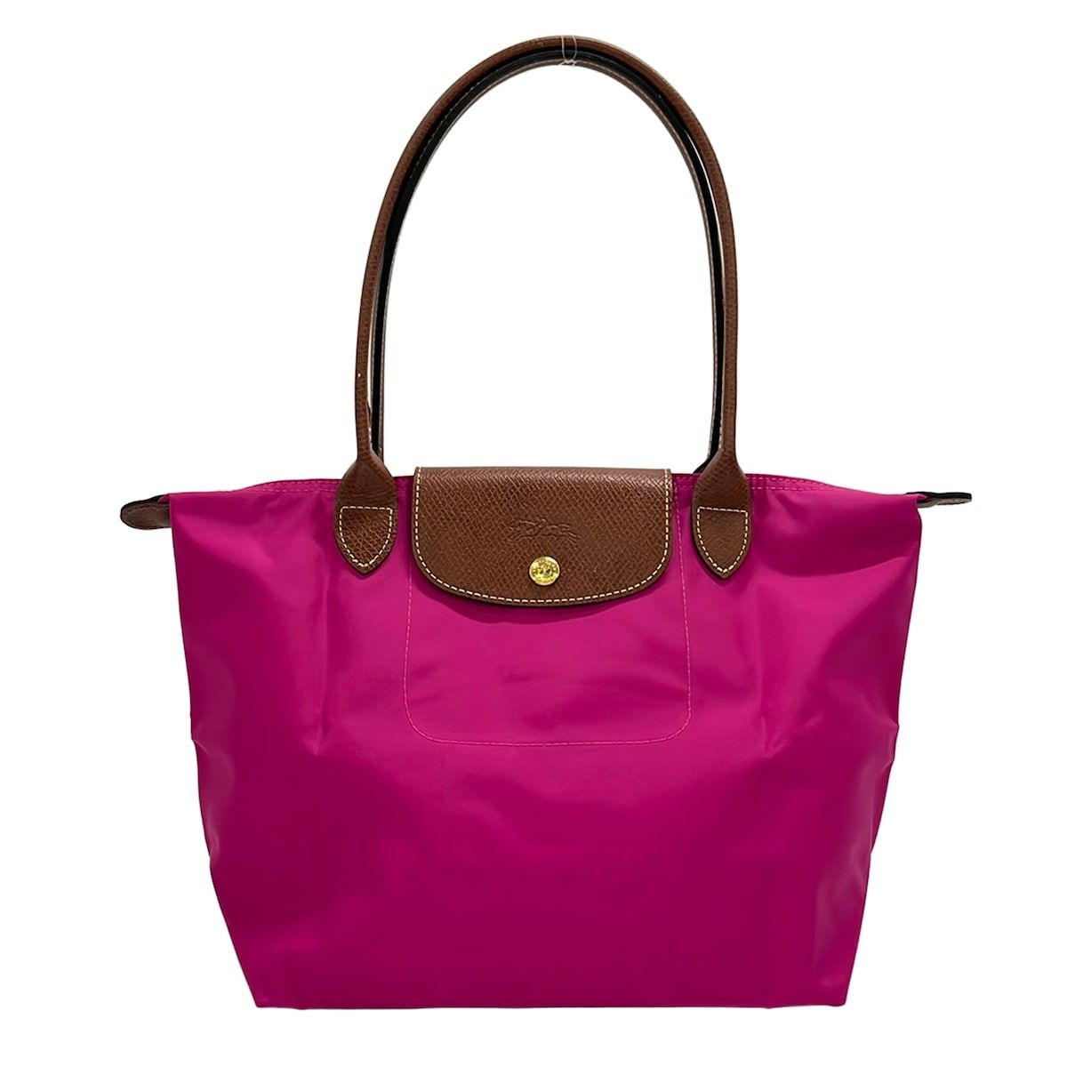 LONGCHAMP(ロンシャン) ショルダーバッグ ル・プリアージュオリジナル マゼンタ×ブラウン 折りたたみ レザー