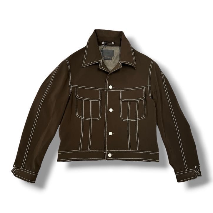 参考上代48,400円 未使用品 YOKE 24AW TRUCKER JACKET トラッカージャケット ブルゾン ヨーク YK24FW0780B ブラウン 1 1804A1