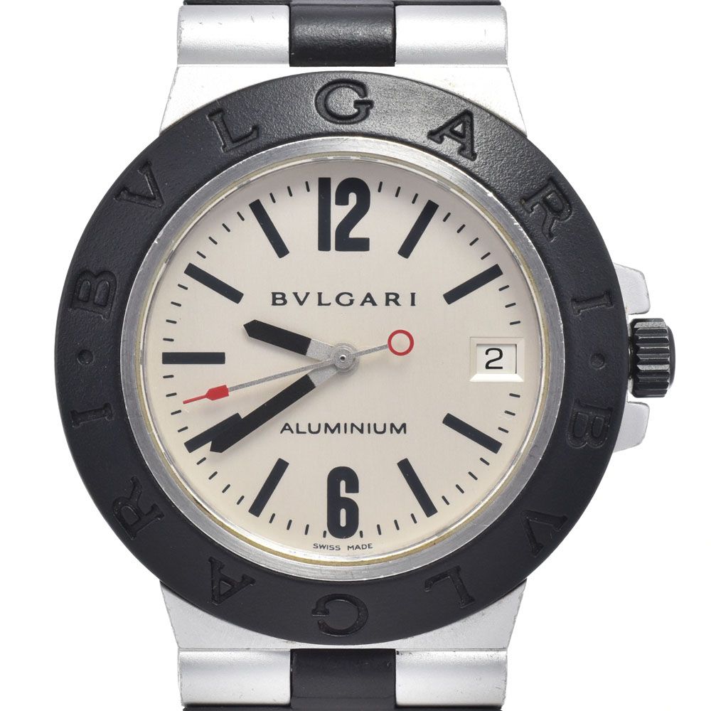 ブルガリ BVLGARI AL38A アルミニウム デイト シルバー 自動巻き メンズ 腕時計 L#148304