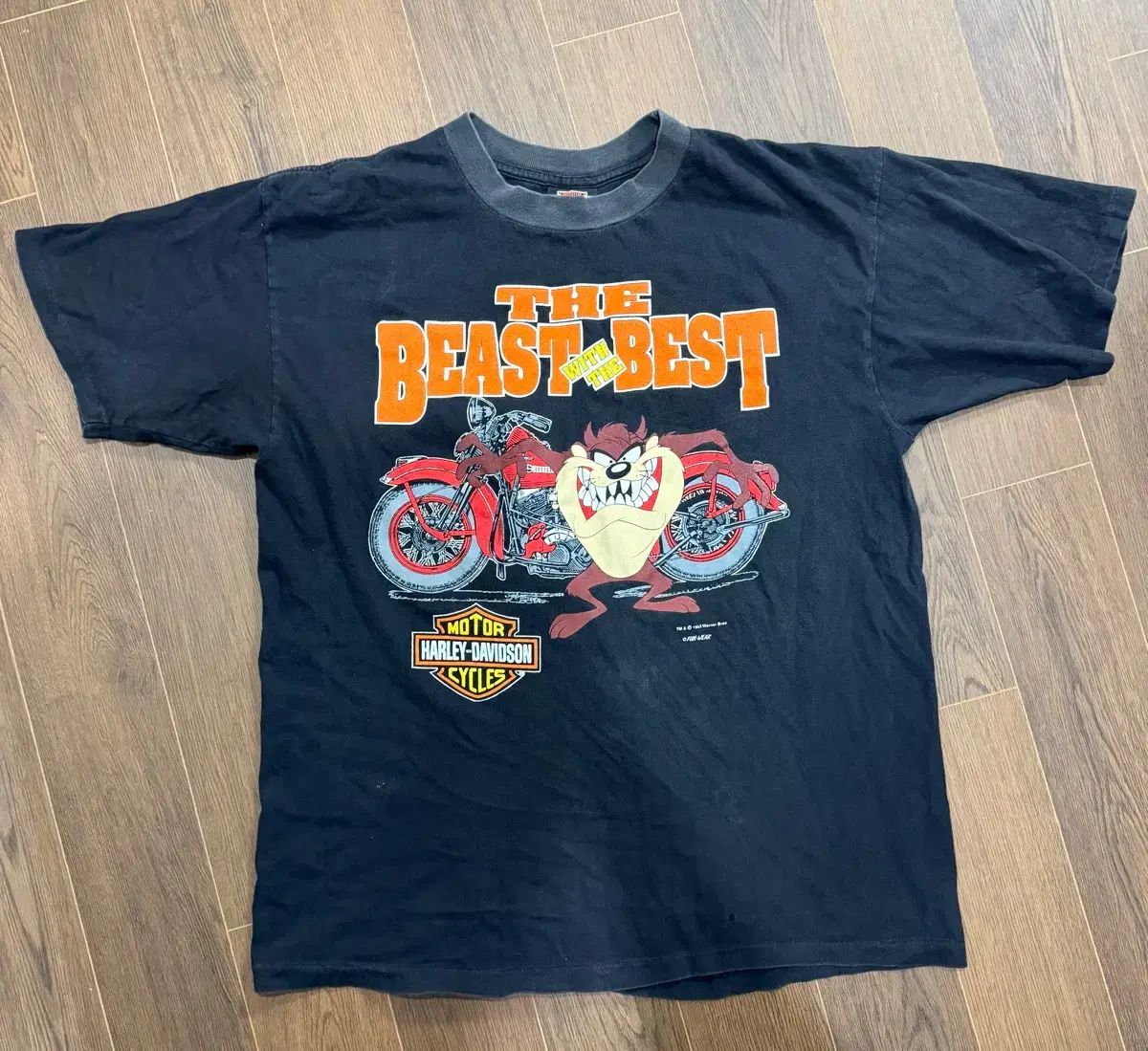 90s USA Made ハーレーダビッドソン ルーニー・テューンズ テズ・マニアック 半袖 Tシャツ
