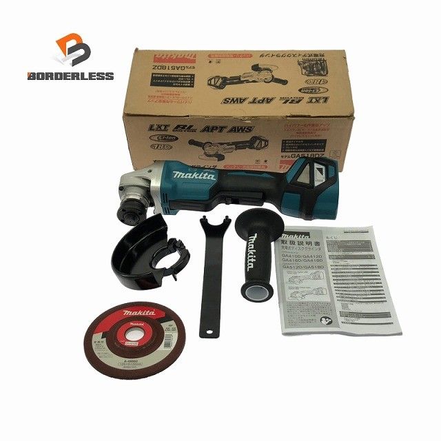 ☆中古美品☆ makita マキタ 18V 125mm 充電式ディスクグラインダー GA518D 青/ブルー 本体+パーツ129778