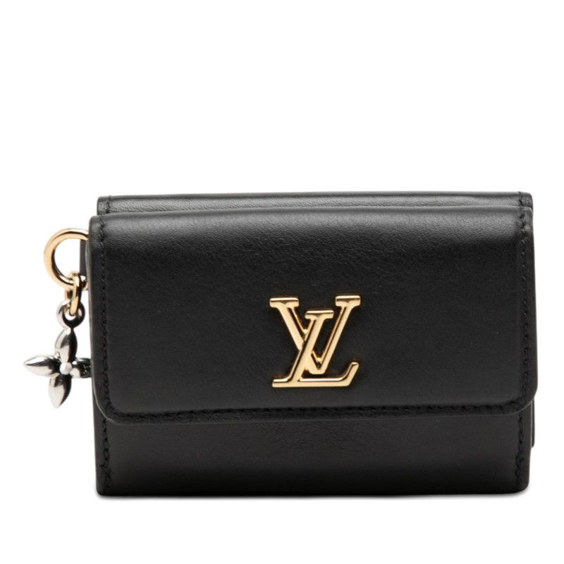 ルイ ヴィトン LV ブルーム ミニ トリフォールド ウォレット 三つ折り財布 M15081 ブラック レザー レディース LOUIS VUITTON【1-0273313】